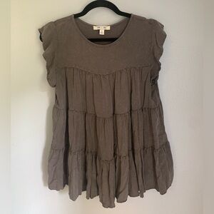 She + Sky small grey ruffle top